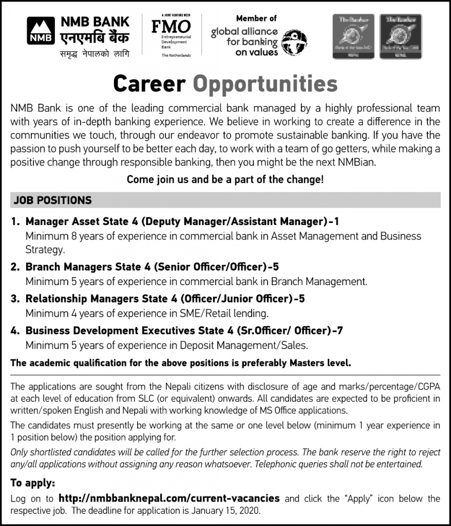 job at nmb bank