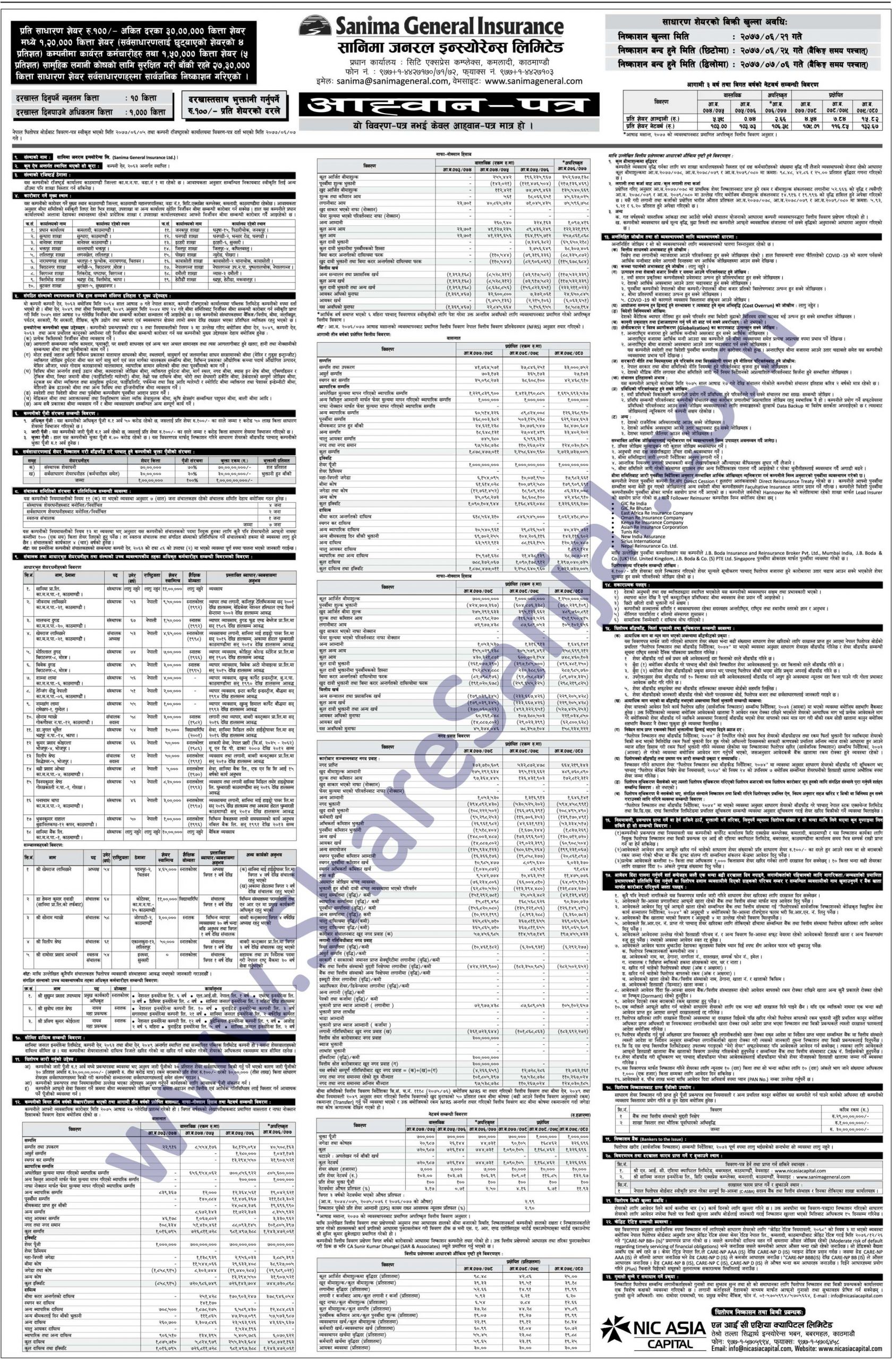 ipo of sanima general insurance